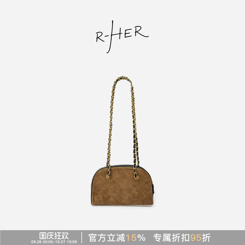 RHER STUDIO“菱格贝壳包”美拉德时尚百搭单肩斜挎女包链条包BBB