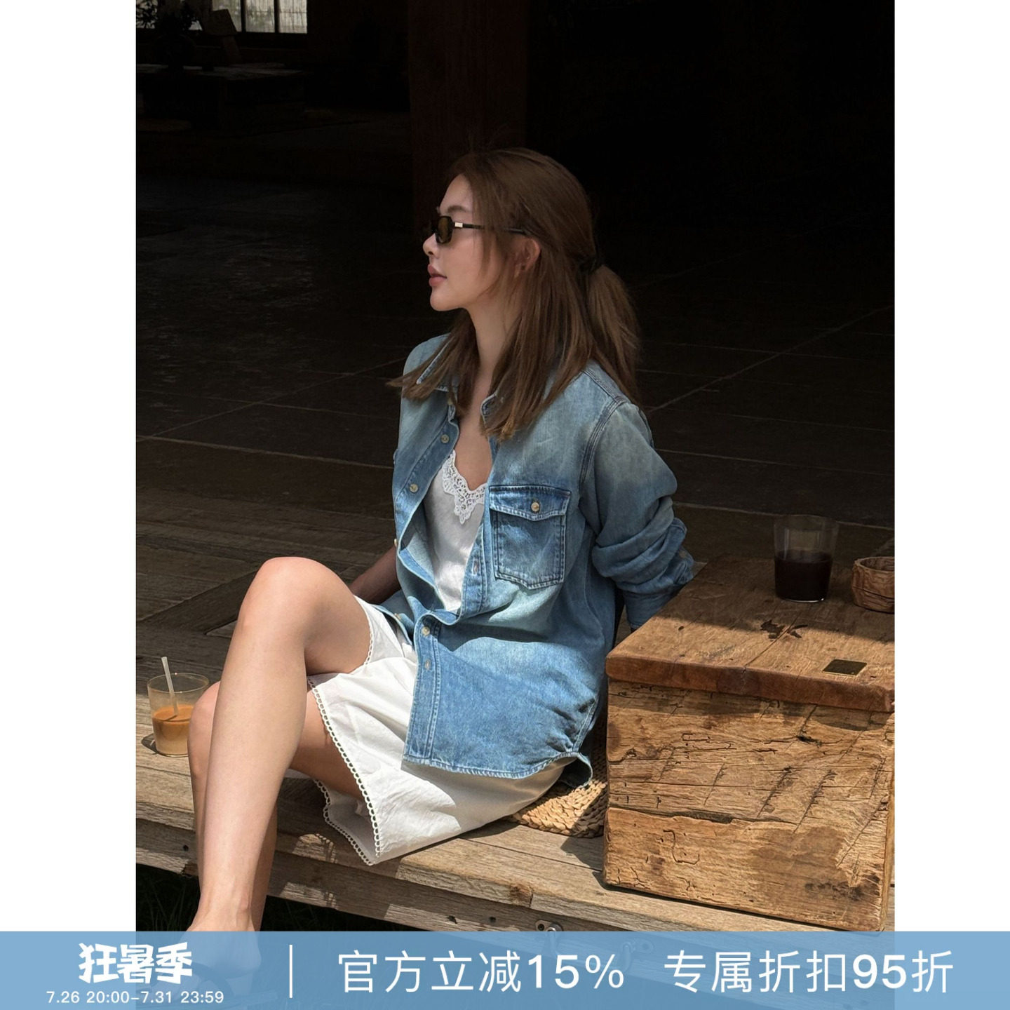 RHER STUDIO“尼斯水洗蓝”春夏新款慵懒宽松百搭显瘦牛仔外套WB0