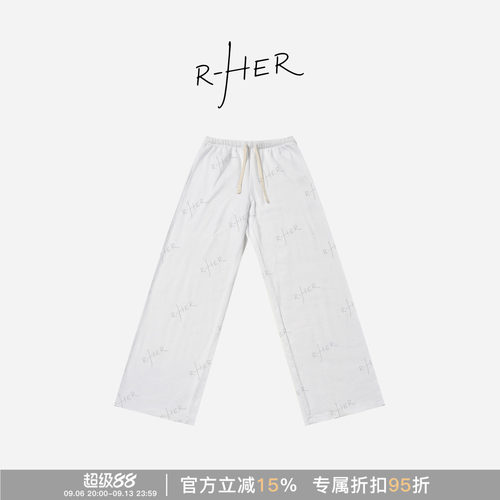 RHER STUDIO”云弛“全棉抽绳直筒休闲裤松弛感垂感百搭长裤女K65