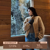 沙丘叙事 HER 皮毛一体芙蓉驼色羊毛保暖立领外套RW25DP7055