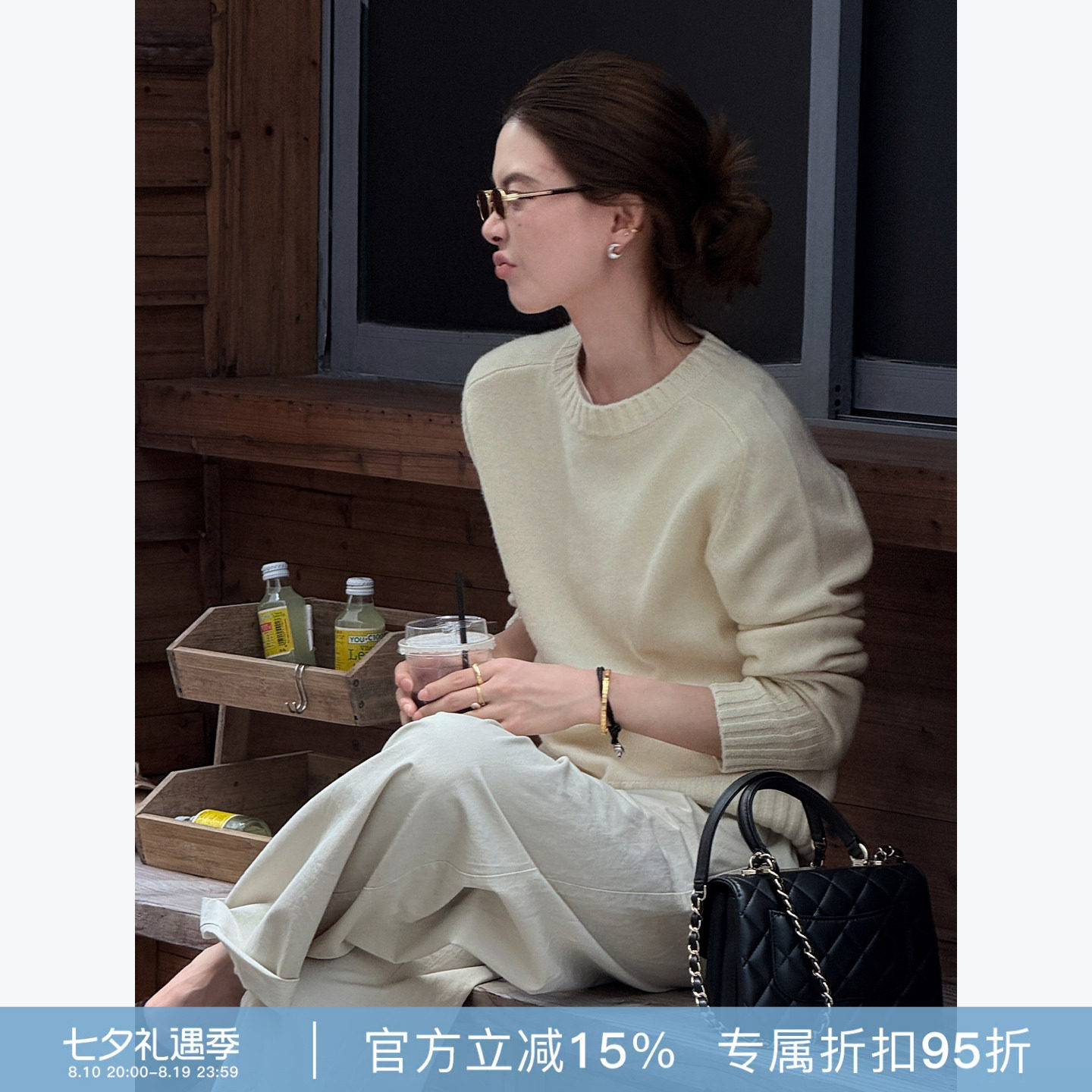RHER STUDIO"白屿"羊毛100软糯圆领秋冬季宽松百搭针织毛衫MY004