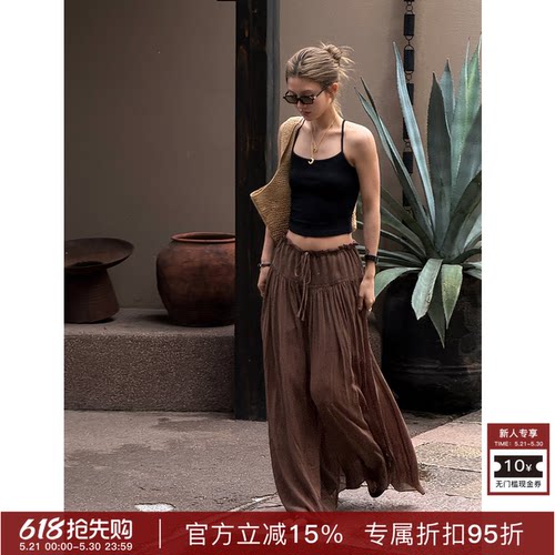 100天丝高腰显瘦花苞阔腿裤