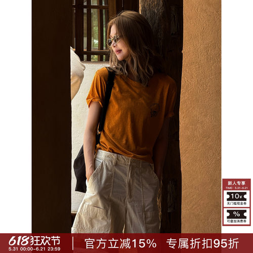RHER STUDIO“浅夏工装”夏季新款高腰显瘦百搭宽松口袋短裤K2673