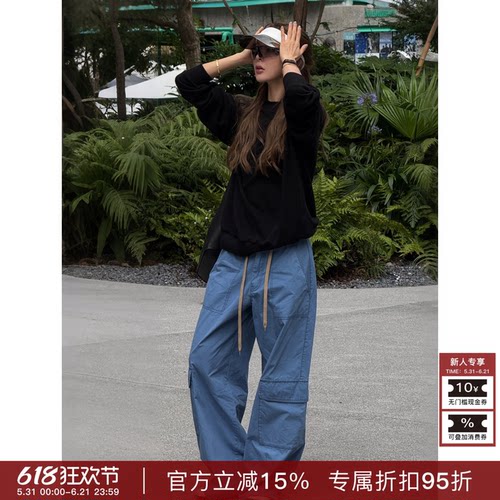 RHER STUDIO“重磅100棉”美式复古多口袋宽松休闲百搭工装裤K085