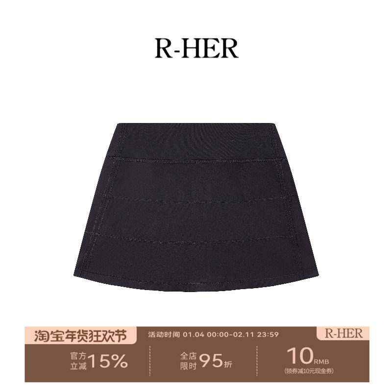 R-HER【三褶短裙】夏季舒适纯欲慵懒风女装休闲运动瑜伽女款短裙,女装/女士精品,裙裤,淘宝优惠券,粉丝福利购,淘宝优惠卷
