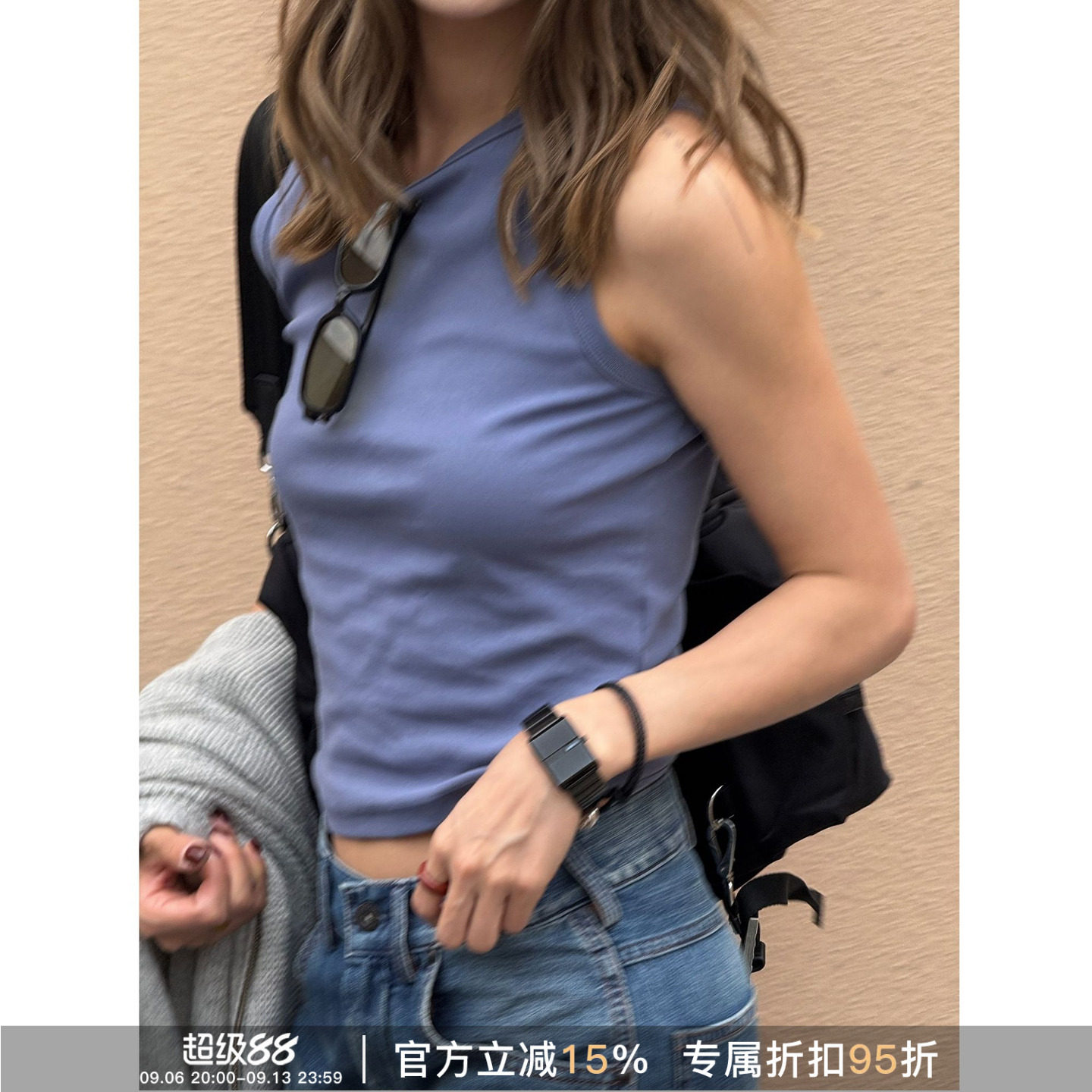 RHER STUDIO“小蛮腰背心”夏简约百搭露腰显瘦无袖打底内搭背心