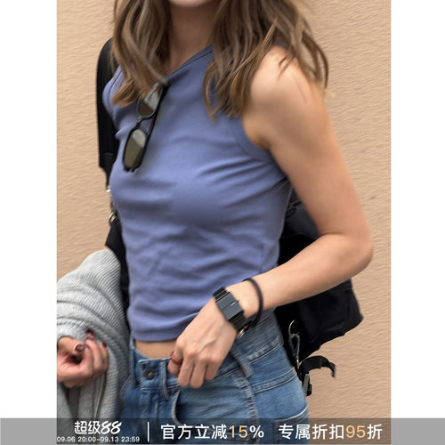 夏季百搭露腰显瘦打底背心