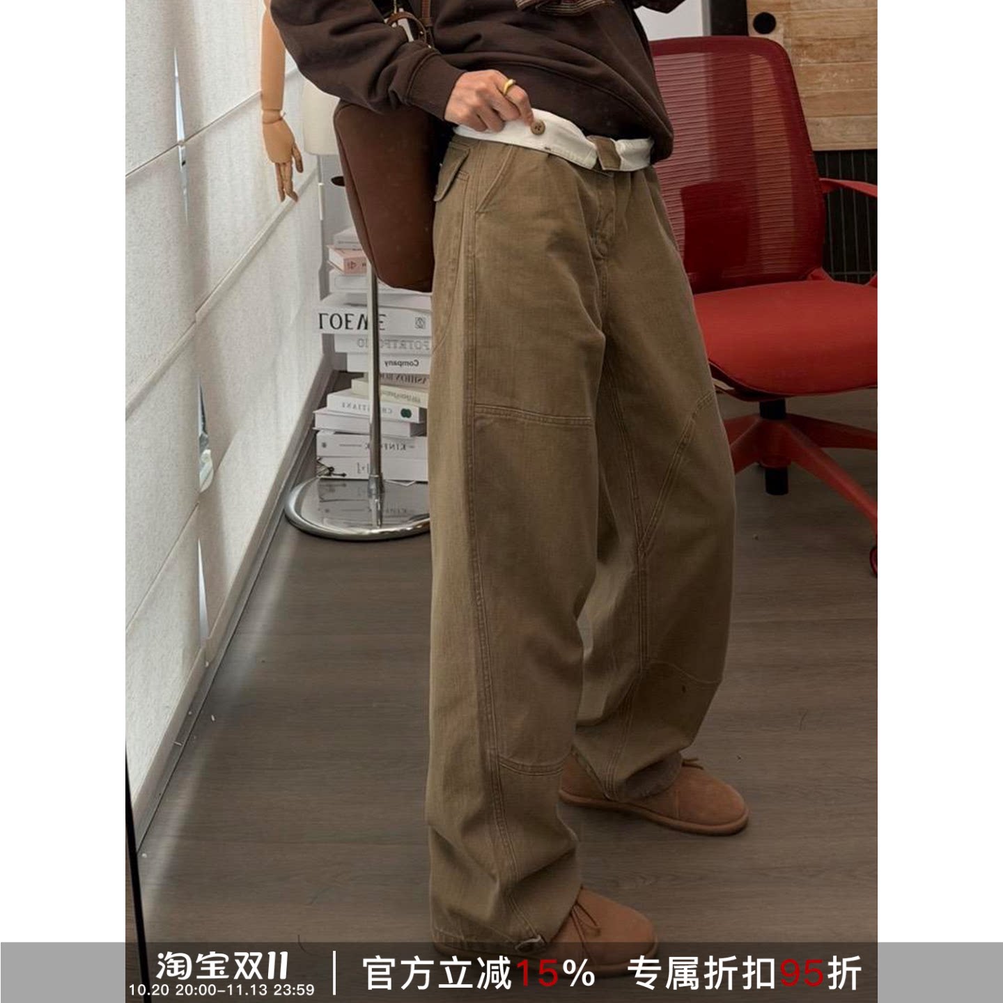 RHER STUDIO 宽松显瘦直筒工装休闲长裤K0521