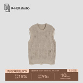 S215Z 秋冬套头蕾丝圆领针织镂空设计百搭针织衫 HER 柏林雾笛