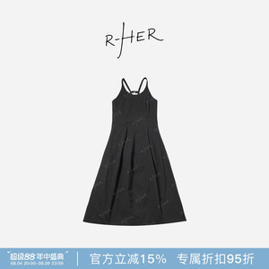 RHER STUDIO“”夏季新款简约显瘦无袖中长连衣裙Q3028