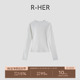 打底衫 RP5NT07JH 静奢风白色圆领修身 休闲长袖 HER 闲白圆领