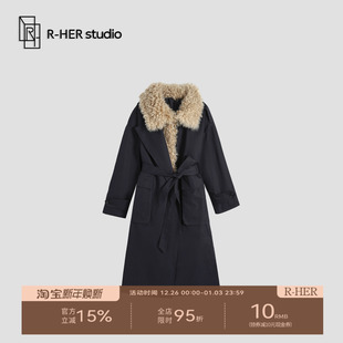 大毛领毛呢加厚长款 90白鹅绒秋冬时尚 爱丽西亚 派克Y503 HER