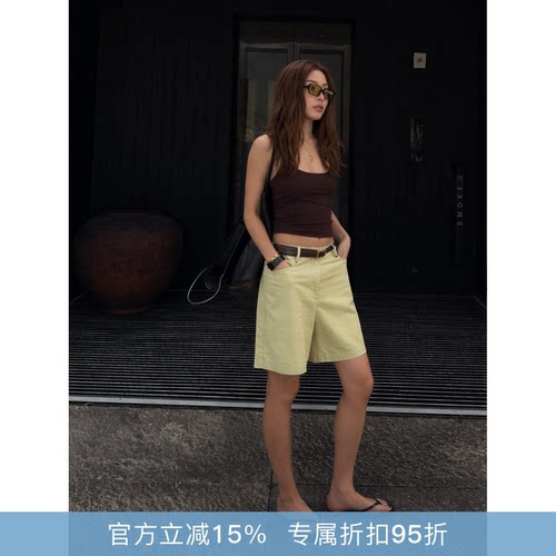 RHER STUDIO“落日余晖”100棉夏季百搭五分宽松休闲短裤女KRG11