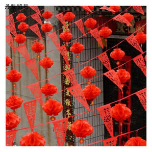 结婚三角串旗开业吊旗挂饰工地彩旗户外装饰婚礼喜字小旗场景布置