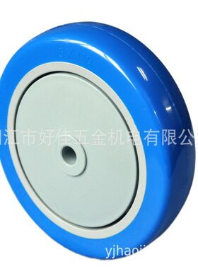 源头工厂直供125X32mm中型滚珠轴承蓝色聚氨酯PU脚轮