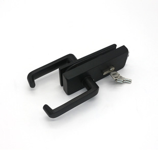 NCY B摆动手柄方形黑色防盗门锁缎面成品杠杆门把玻璃锁 941