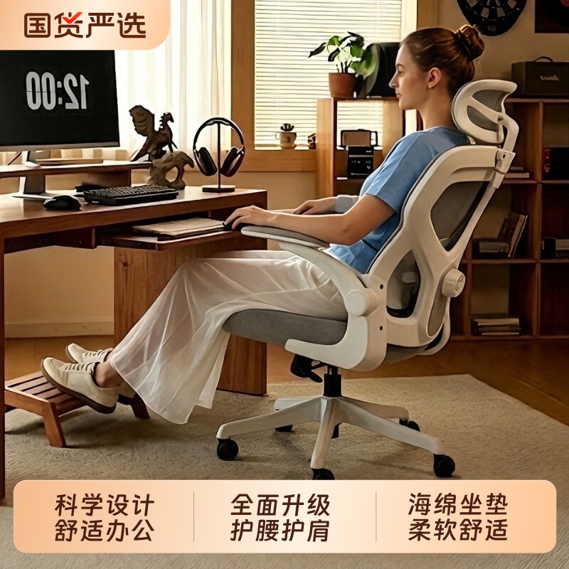 人体工学椅子舒适久坐家用电脑椅办公午睡座椅宿舍护腰电竞椅靠背