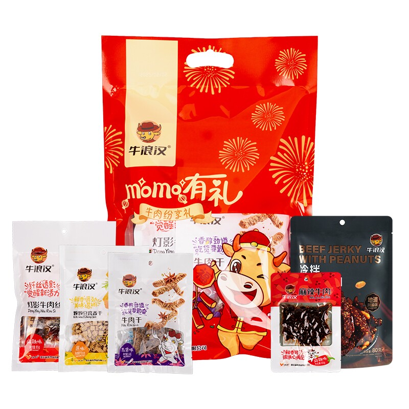 重庆特产零食牛浪汉牛肉干纯牛肉麻辣休闲小吃真牛肉零食大礼包