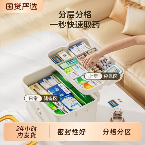 家用多层药箱药物分类收医疗箱