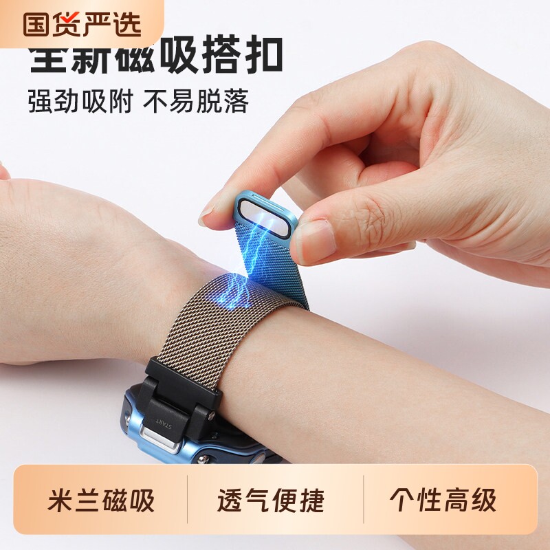 适用华为儿童电话手表磁吸表带5Xpro米兰尼斯超新星X1腕带4X新耀版金属配件3S3pro替换4pro夏秋季新款5活力版图片