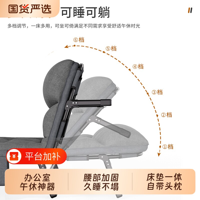 办公室午休折叠床单人躺椅医院陪护两用行军床午睡神器可折叠可躺