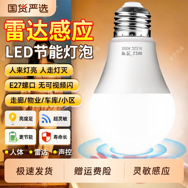 【超8000次加购】雷达灯泡感应灯图片