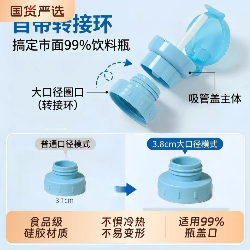 吸管瓶盖转换头三合一大口径矿泉水宝宝便携儿童防呛喝水神器饮料图片