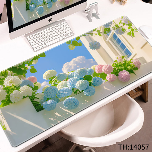 花花清新玫瑰春日鼠标垫超大