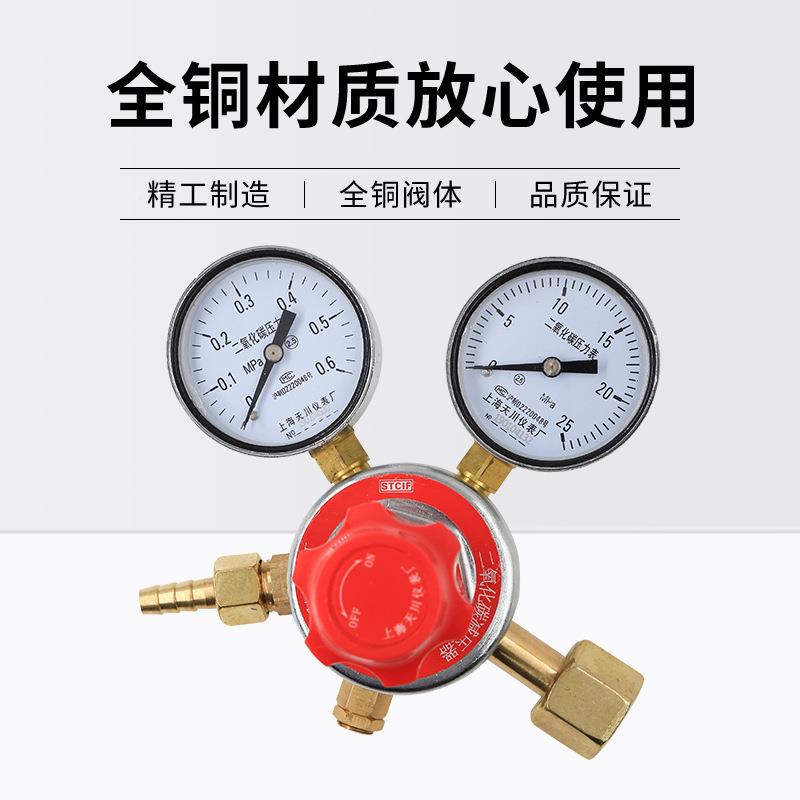 Y QT-6二氧化碳减压器 上减压器调压稳压 CO2表0YQT-6.海6*2 5MPa