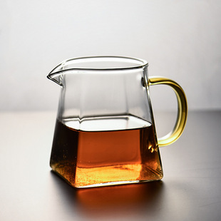 四方公道杯玻璃茶海高硼硅关山杯方杯带茶漏茶水分离高硼硅玻璃