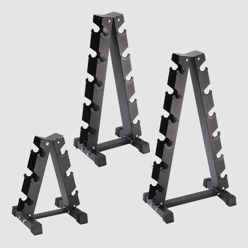 A字哑铃架六角圆头包胶电镀哑铃套装放置架私教工作室健身器材