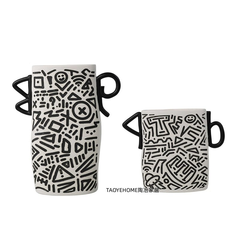 现代简约哈林陶瓷花瓶家居样板间干花花器售楼处软装餐桌饰品摆件,自行车/骑行装备/零配件,自行车撑伞架,淘宝优惠券,粉丝福利购,淘宝优惠卷