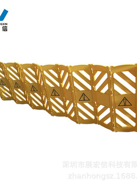 厂家批发 黄色全新料PP材质轮式可折叠护栏 可推围栏