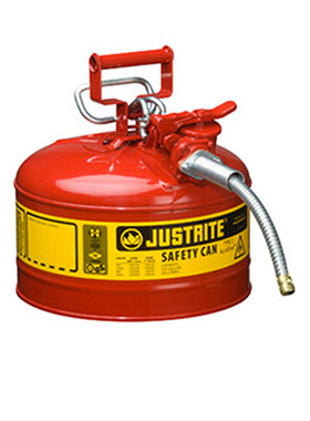 Justrite杰斯瑞特9.5升II型钢制安全罐 2.5加仑 金属软管7225130Z