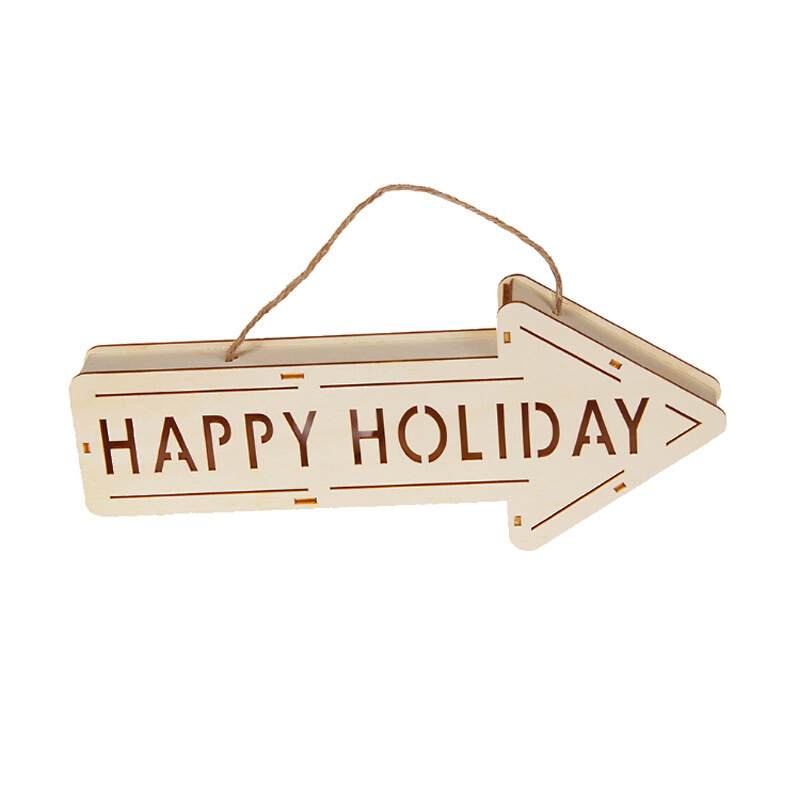 家居创意木质节日灯盒 镂空字母箭头LED灯盒可挂式节日家居装饰品