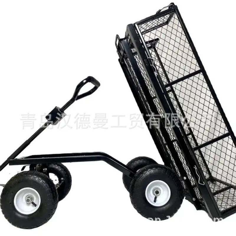 四轮花园工具车网车可翻斗侧挡板可拆卸tilting cart