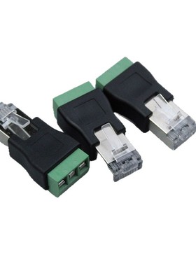 工厂批发RJ45转3pin绿色接线端子RS485水晶头一体接线端子可并排