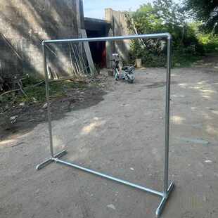 服装架展示架地摊落地晒被置地挂衣服单杆镀锌管服装店水管晾衣架