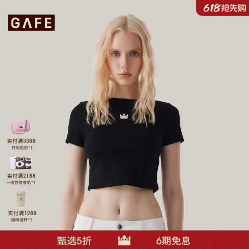 GAFE短袖露脐薄款T恤