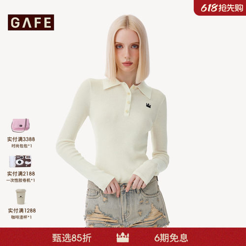 GAFE翻领外穿休闲针织衫