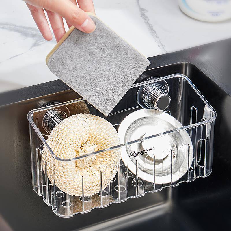 水槽洗碗海绵钢丝球沥水篮抹布架厨房水龙头置物架壁挂葱姜蒜收纳
