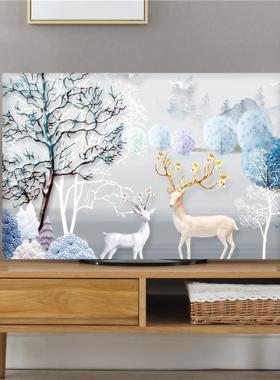 挂式电视机罩防尘罩布艺壁挂液晶曲面电视罩防尘罩电视套324255寸