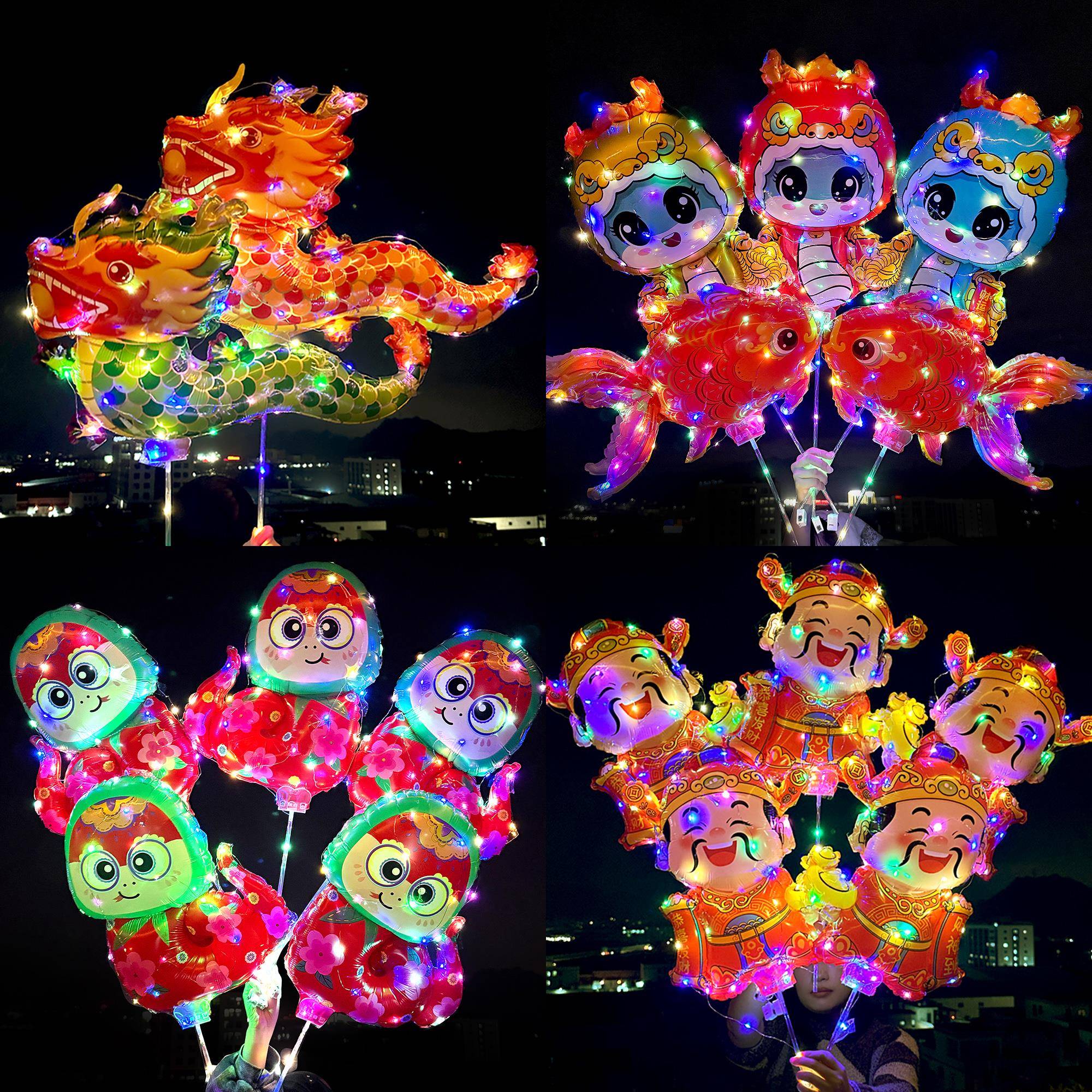 网红儿童卡通手持夹片铝膜气球户外夜市摆摊学校店铺活动装饰道具