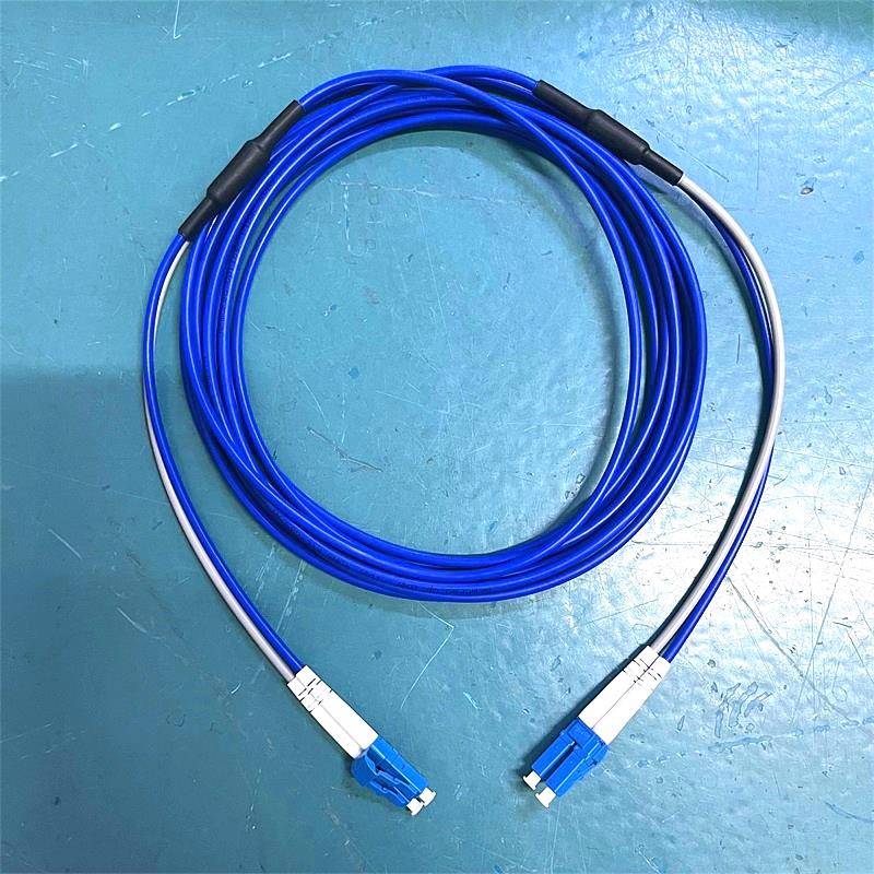 防鼠铠装光纤跳线LC转FC-SC-ST单模双芯两芯成品光钎线钢丝铠尾纤