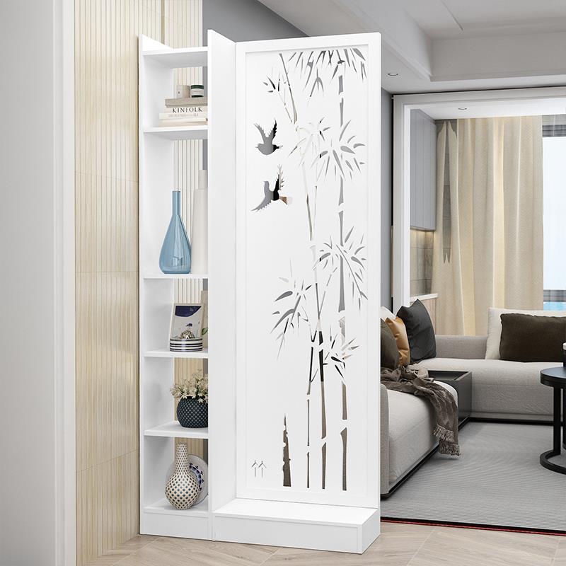 现代家用镂空雕花屏风隔断进门入户玄关装饰置物架轻奢简约遮挡柜