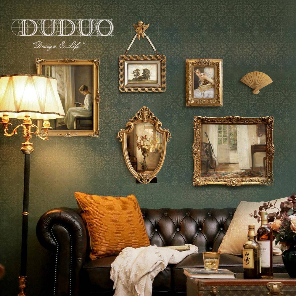 法式复古宫廷风装饰画组合客厅沙发背景墙挂画美式轻奢墙面壁画