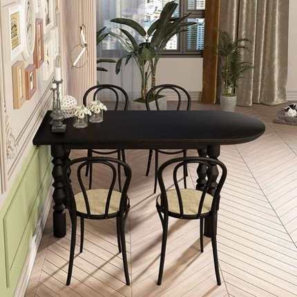 美式实木复古轻奢餐桌套装组合家用长桌工作台书桌长条桌法式餐桌