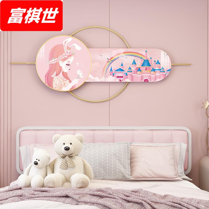 卡通儿童房壁画女孩男孩挂墙画立体组合装饰画装饰晶瓷画壁挂饰图片