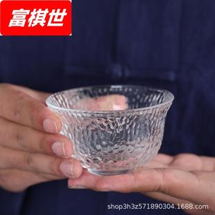收藏手作玻璃饺子碗蘸醋碗茶碗锤纹碗加厚小菜碗咸菜碗家用餐具
