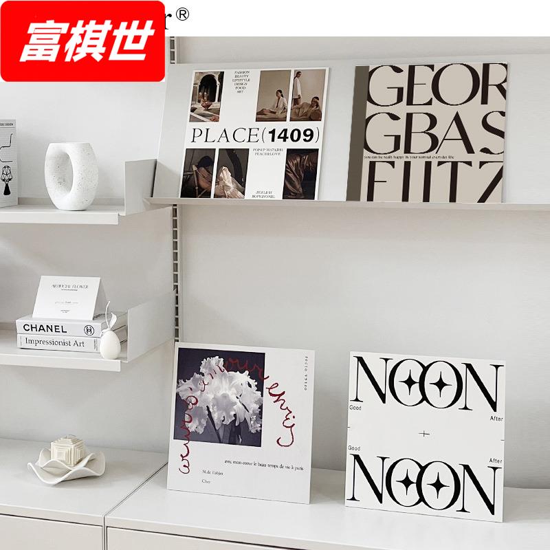 时尚 现代简约陈列画家居摆件桌面装饰画法式复古字母图案摆画